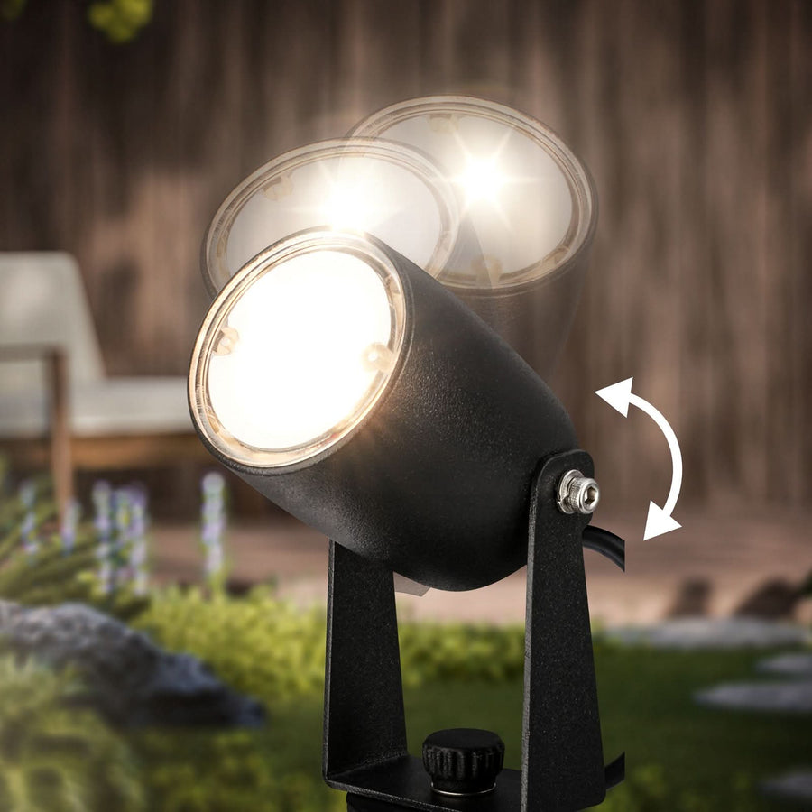 Spot à piquer d'extérieur LED 3928035 12 V, noir, 3 lumières, Ø 4 cm, IP65