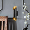 Applique murale Cut 11810 en métal, noir doré, 2 lumières, hauteur 30 cm