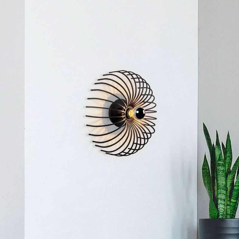 Applique murale Aspendos N-645 en métal, noir, Ø 36 cm