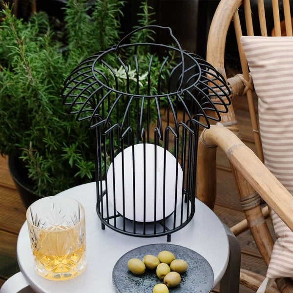 Lampe à poser d'extérieur LED rechargeable Basket en métal, noir, Ø 24 cm, IP44