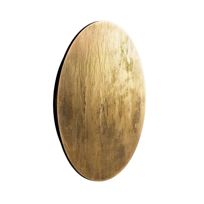 Applique murale LED Ring L en bois, doré, Ø 35 cm
