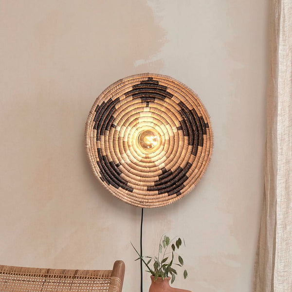 Applique murale Andros en métal, marron clair et noir, Ø 45 cm, 60 W, modèle 2