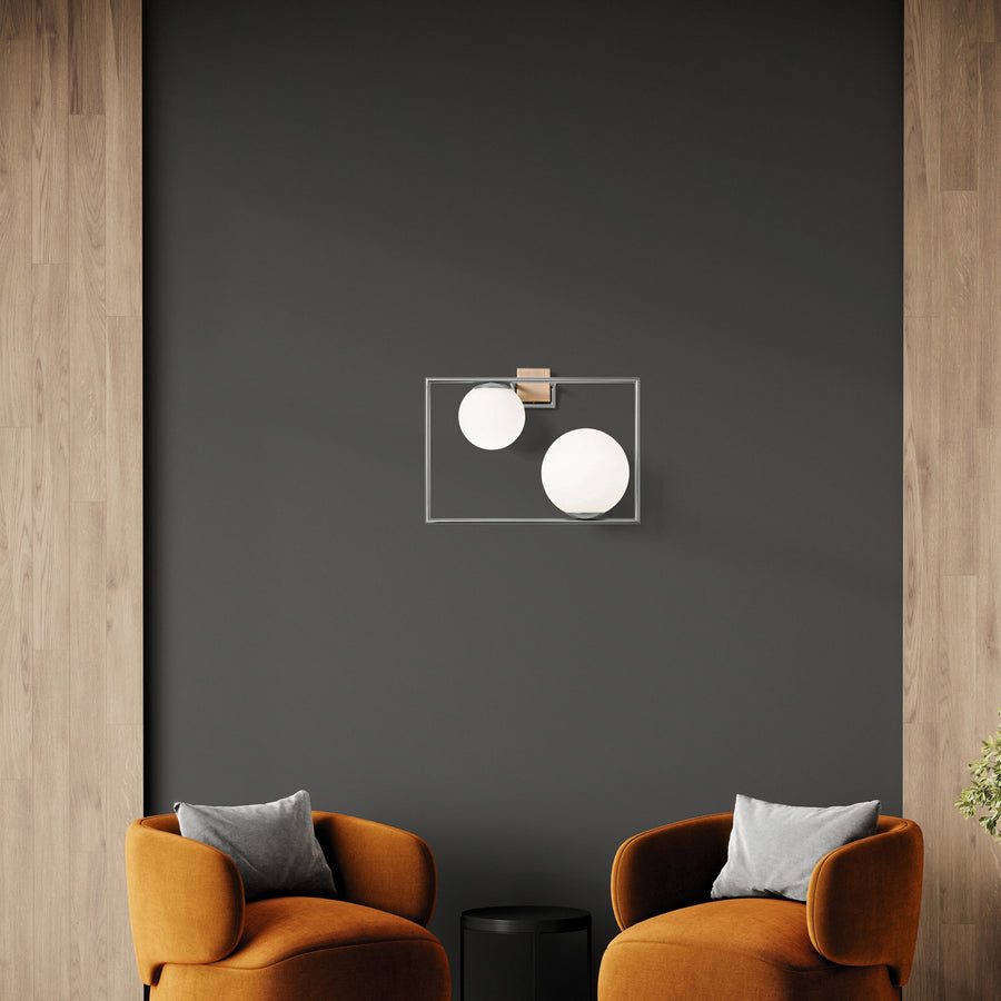 Applique murale Buble en verre, blanc, 2 lumières, hauteur 32,5 cm