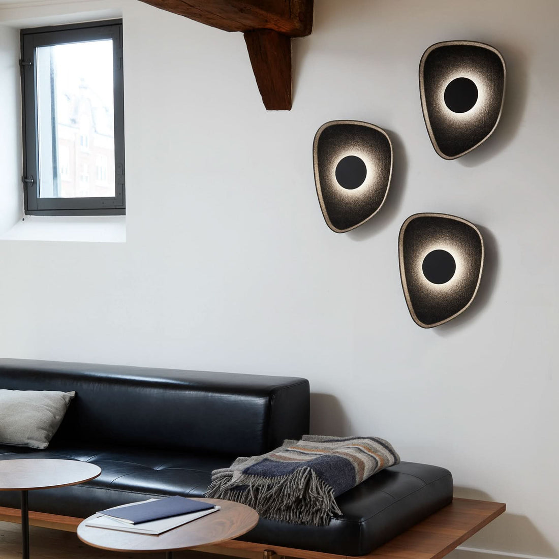 Applique murale LED Cozy, noir, hauteur 39,8 cm