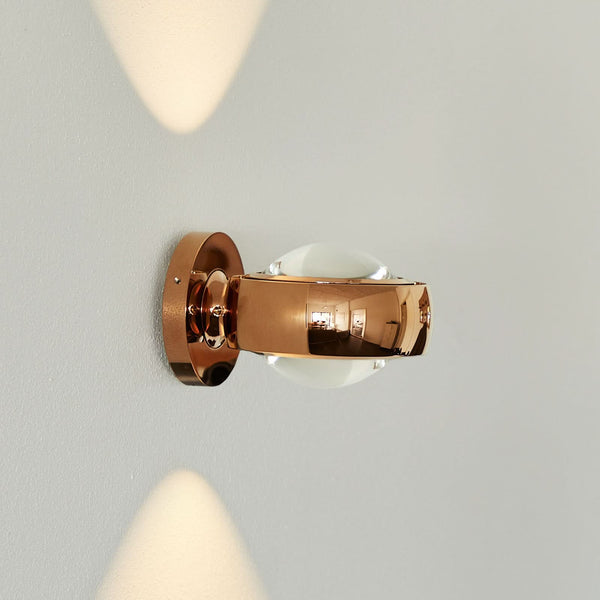 Applique murale LED Optic en verre, doré brillant, Ø 12 cm