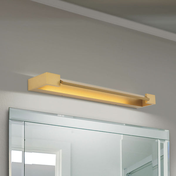 Applique murale LED Marylin en aluminium, doré mat, hauteur 4,2 cm, IP44, 3000 K, 18 W