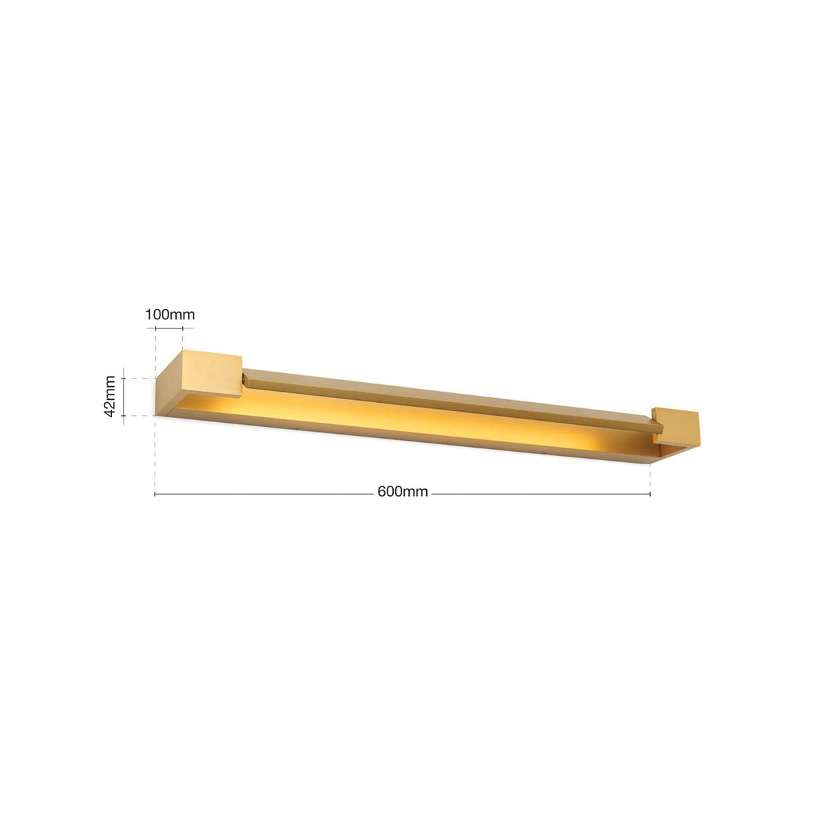 Applique murale LED Marylin en aluminium, doré mat, hauteur 4,2 cm, IP44, 3000 K, 18 W