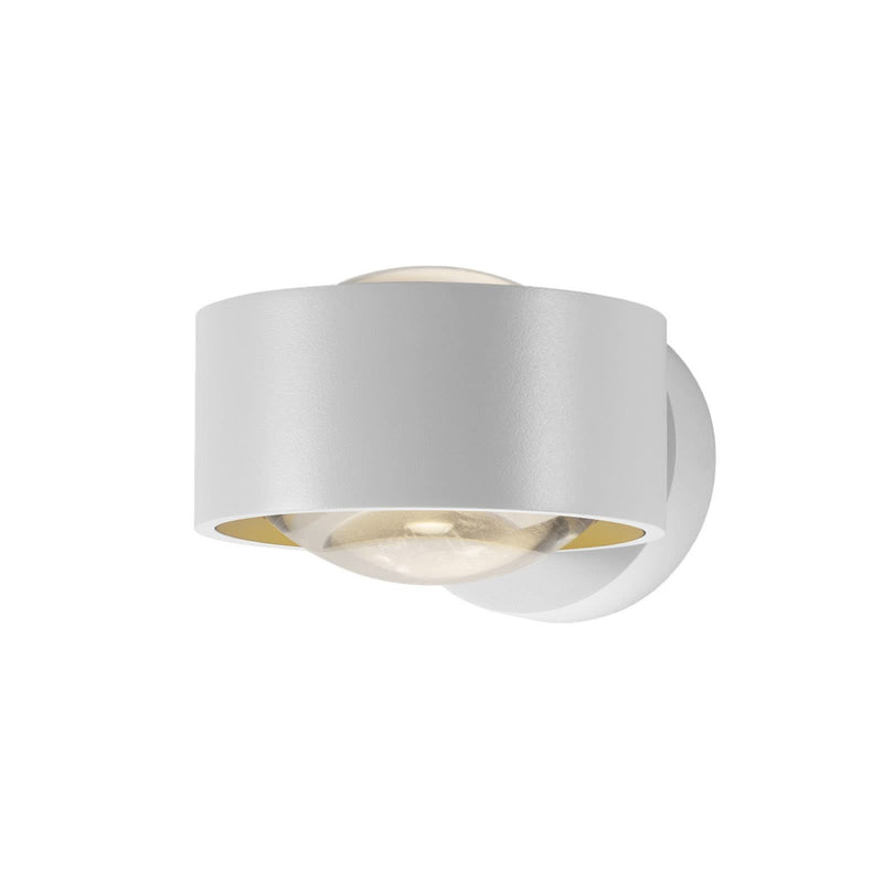 Applique murale LED Clippo Optic en aluminium, blanc et doré, 2 lumières, Ø 12 cm