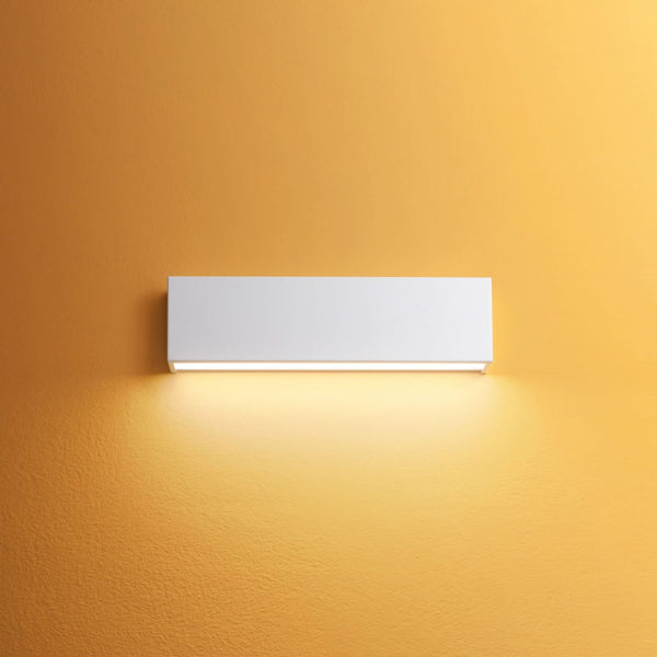 Applique murale LED Box W2 Bi-Emission en métal, blanc, hauteur 8,6 cm, 2700 K, 18 W