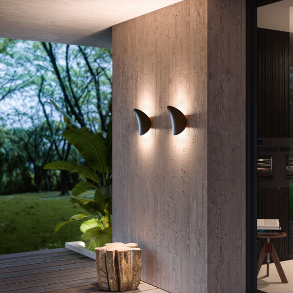Applique murale LED Alba en verre, noir, hauteur 26,7 cm