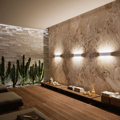 Applique murale LED Satori en aluminium, blanc, hauteur 8 cm, 2700 K, 17 W