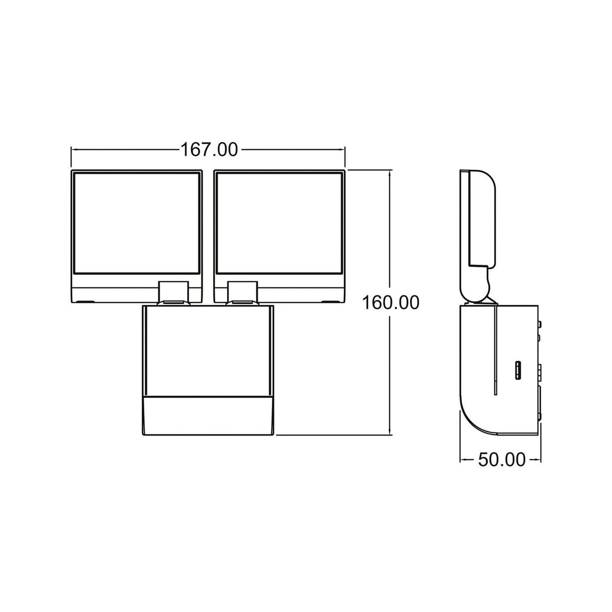 Applique d'extérieur LED theLeda S17-100L en métal, blanc, 2 lumières, hauteur 16 cm