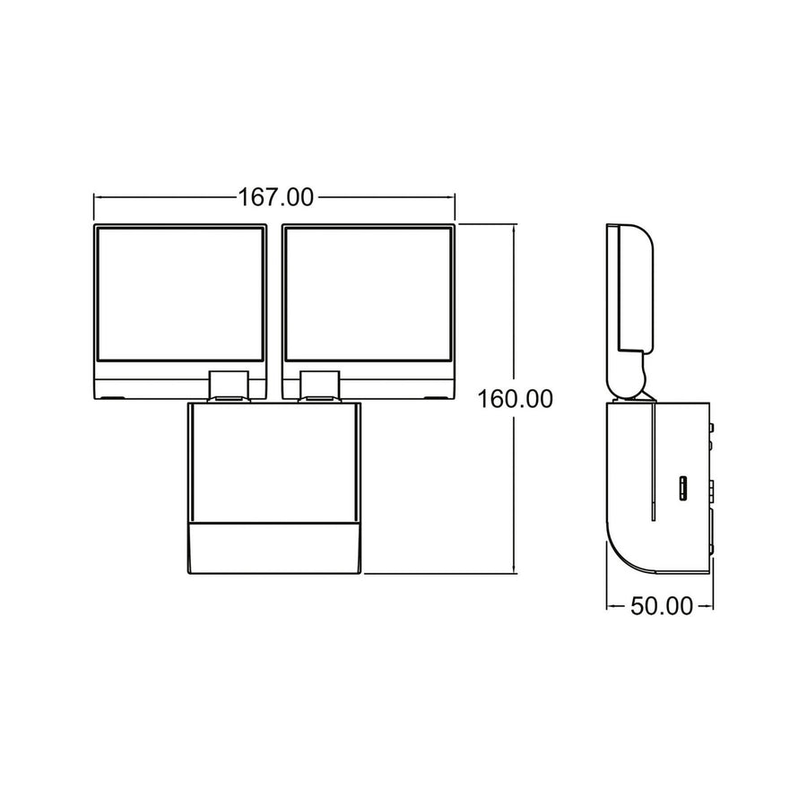 Applique d'extérieur LED theLeda S17-100L en métal, blanc, 2 lumières, hauteur 16 cm