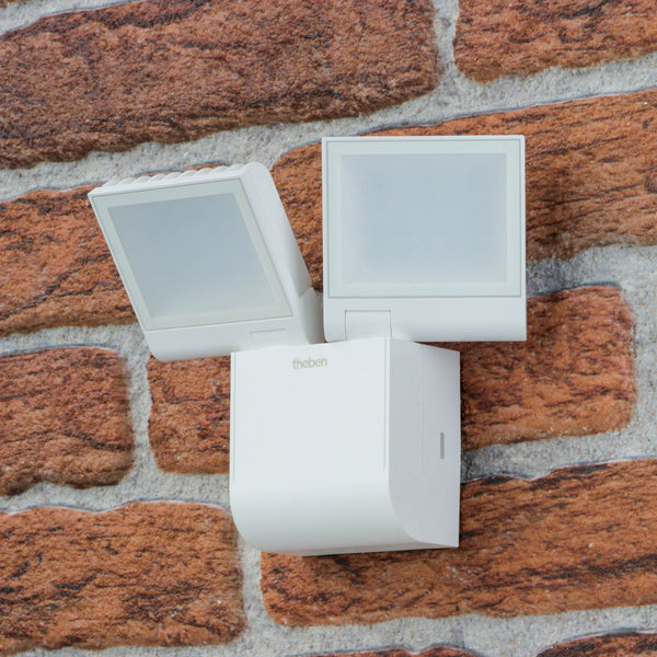 Applique d'extérieur LED theLeda S17-100L en métal, blanc, 2 lumières, hauteur 16 cm