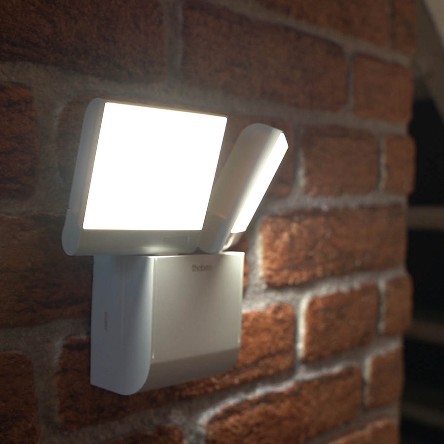 Applique d'extérieur LED theLeda S17-100L en métal, blanc, 2 lumières, hauteur 16 cm