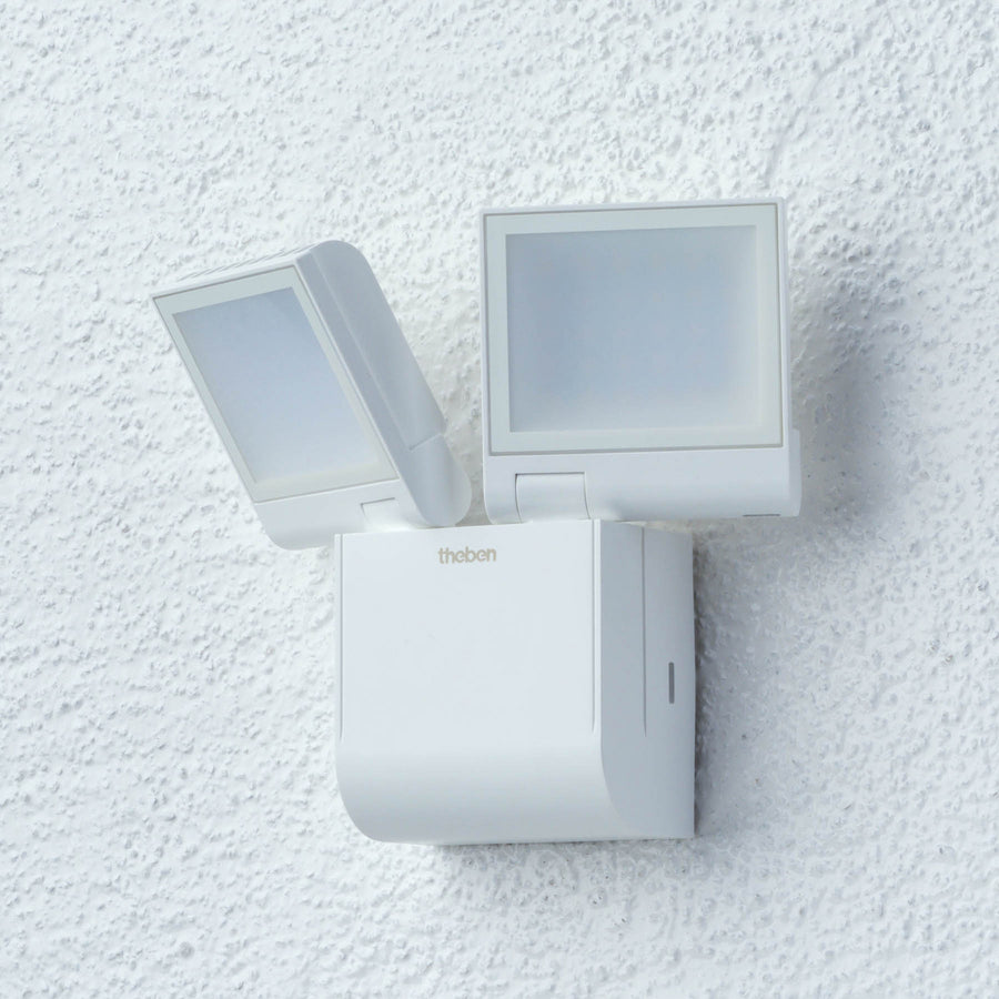 Applique d'extérieur LED theLeda S17-100L en métal, blanc, 2 lumières, hauteur 16 cm