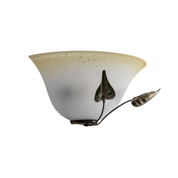 Applique murale Mira en verre, bronze et ambre, hauteur 15 cm