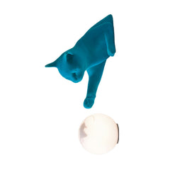 Applique murale Maoo en verre, bleu clair et blanc satiné, Ø 12 cm