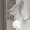 Applique murale Maoo en verre, blanc et blanc satiné, Ø 12 cm