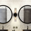 Applique murale Imperial en verre, noir et blanc, 2 lumières, hauteur 10 cm, IP44