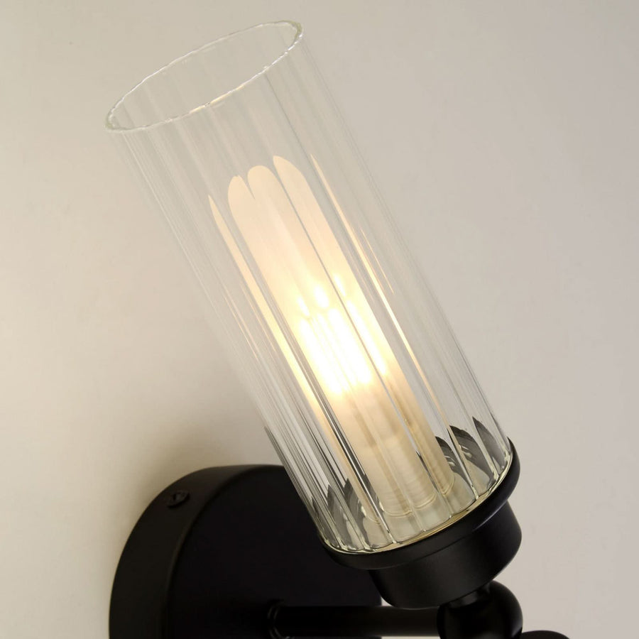 Applique murale Imperial en verre, noir et blanc, 2 lumières, hauteur 10 cm, IP44