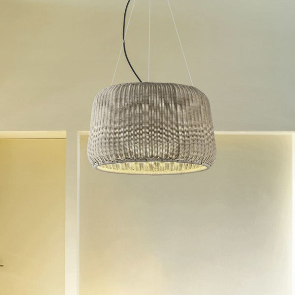 Suspension d'extérieur LED Fora 90, beige, Ø 90 cm