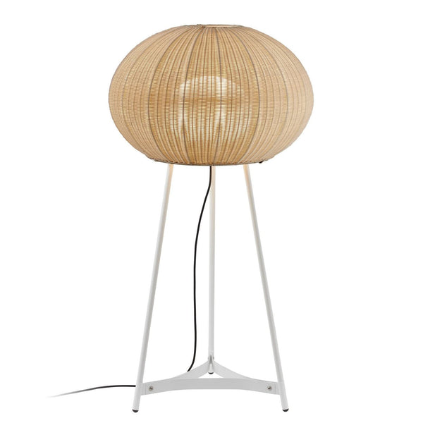 Lampadaire d'extérieur Garota en aluminium, ivoire et blanc, 2 lumières, Ø 72 cm