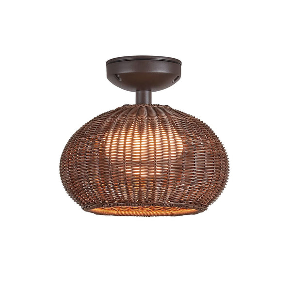 Plafonnier d'extérieur LED Garota en aluminium, marron et marron, Ø 27 cm