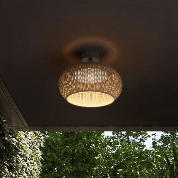 Plafonnier d'extérieur LED Perris en aluminium, marron, Ø 47 cm, IP54