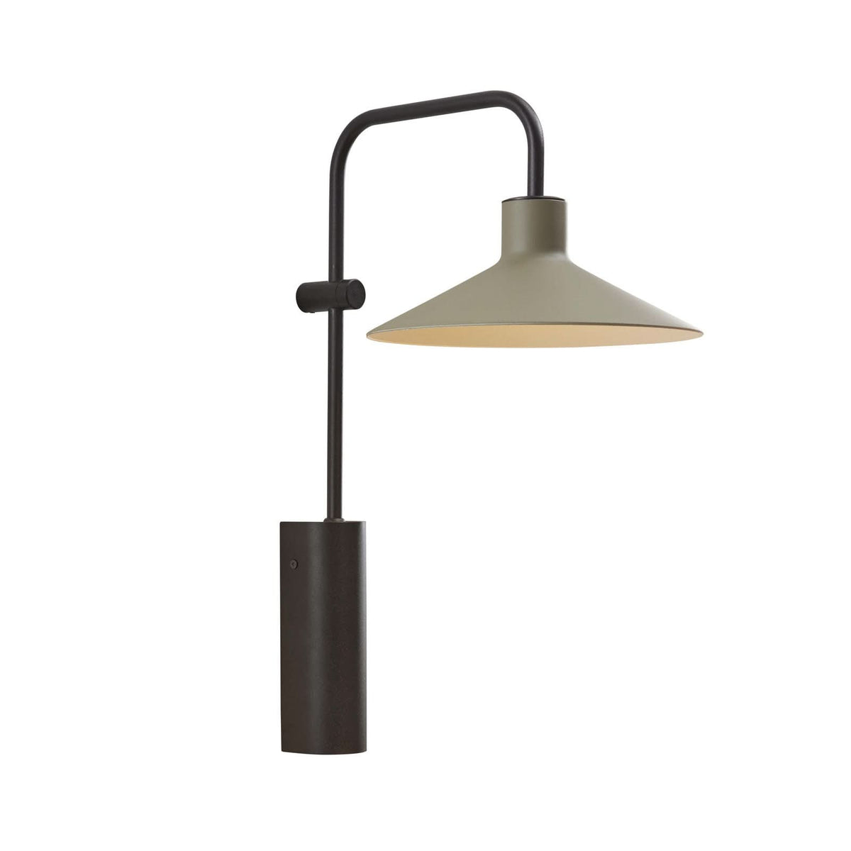 Applique murale LED Platet A/02 en laiton, gris et noir, hauteur 40 cm