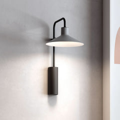 Applique murale LED Platet A/02 en laiton, gris clair et noir, hauteur 40 cm