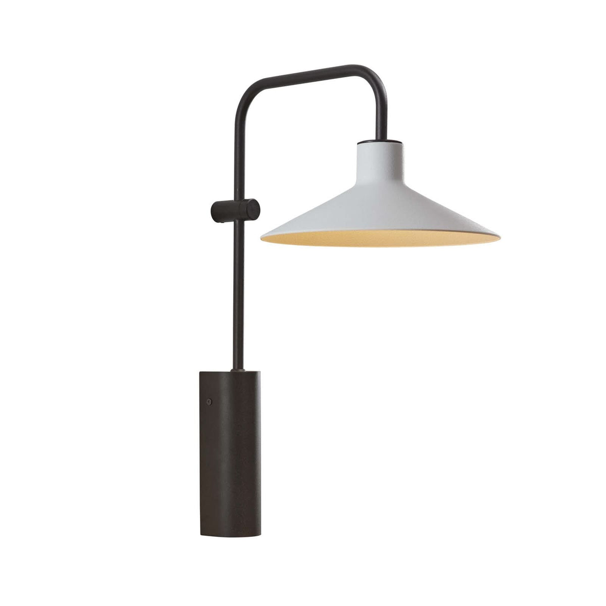 Applique murale LED Platet A/02 en laiton, gris clair et noir, hauteur 40 cm