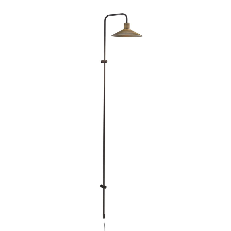 Applique murale Platet A/05 en aluminium, laiton ancien et noir, hauteur 142 cm