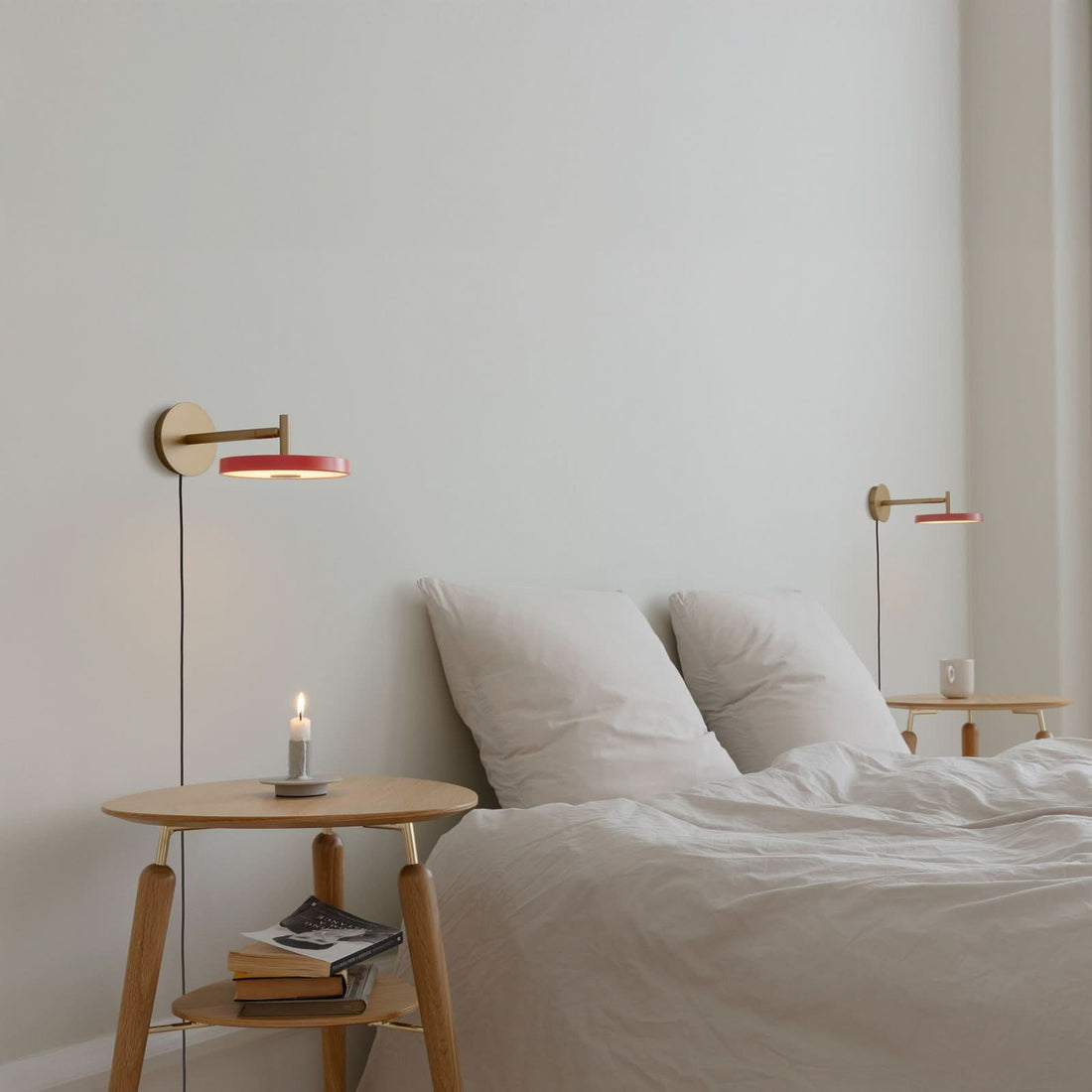 Applique murale LED Asteria Short en aluminium, rosé et laiton, Ø 15 cm