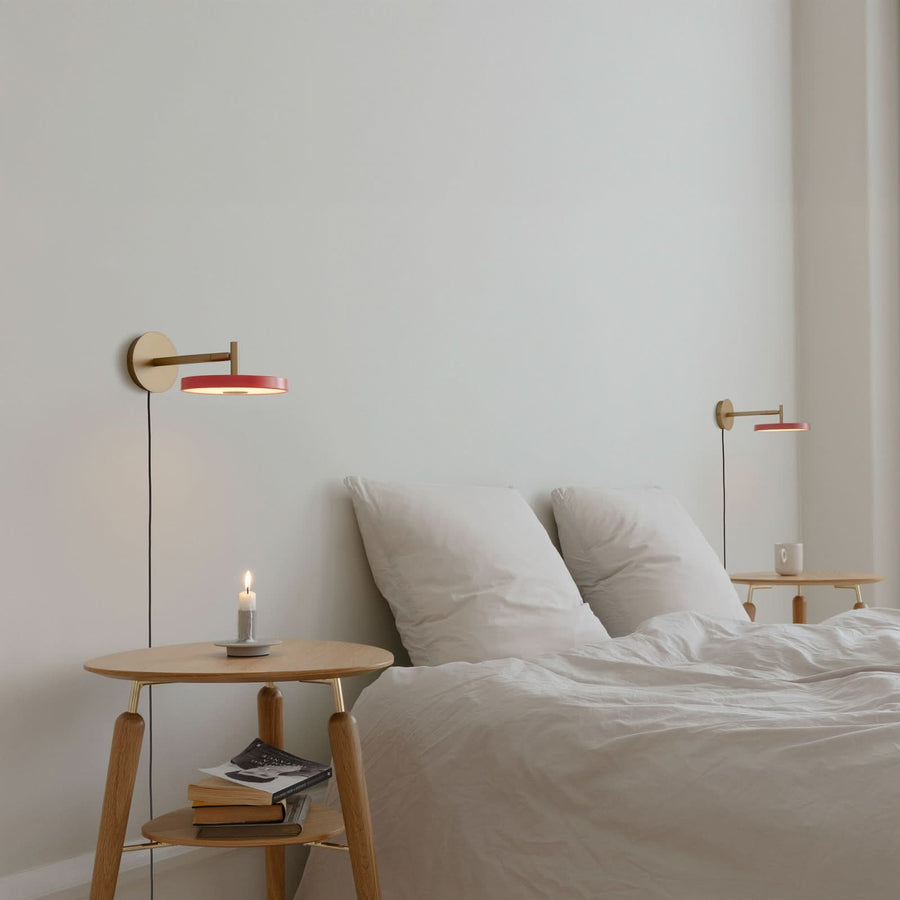 Applique murale LED Asteria Short en aluminium, rosé et laiton, Ø 15 cm