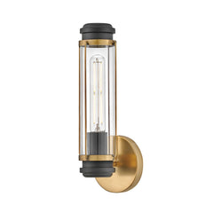 Applique murale Masthead en verre, laiton et transparent, hauteur 35 cm, IP44