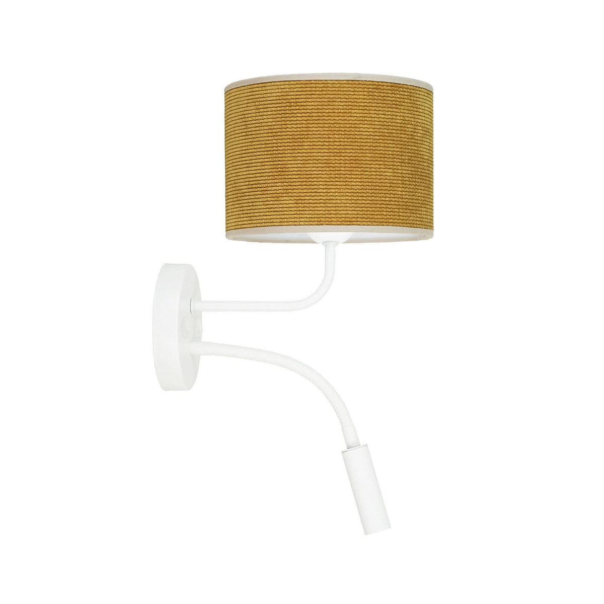 Applique murale Roller en métal, jaune structuré et blanc, 2 lumières, Ø 20 cm