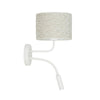 Applique murale Roller en tissu, crème structuré et blanc, 2 lumières, Ø 20 cm