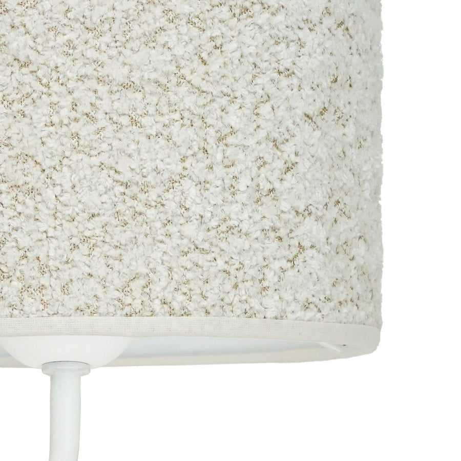 Applique murale Roller en tissu, crème structuré et blanc, 2 lumières, Ø 20 cm