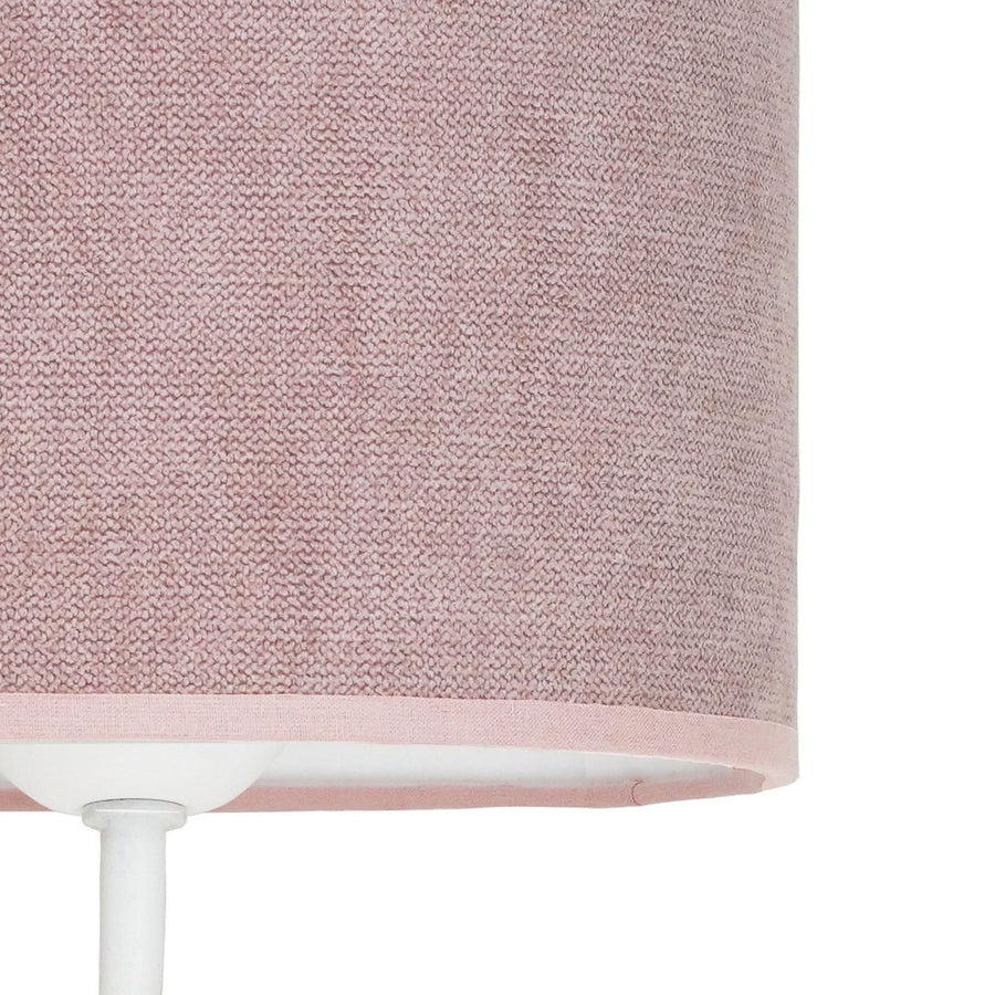Applique murale Roller en tissu, rose structuré et blanc, 2 lumières, Ø 20 cm