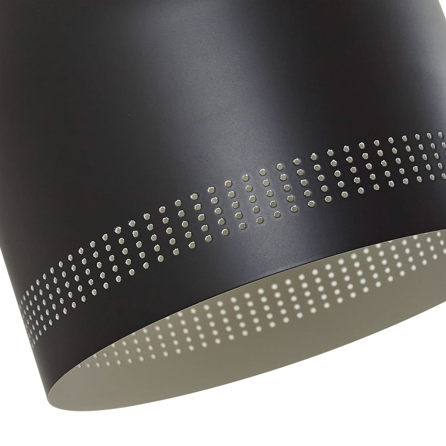 Applique murale Oura en métal, noir mat et blanc, hauteur 28 cm