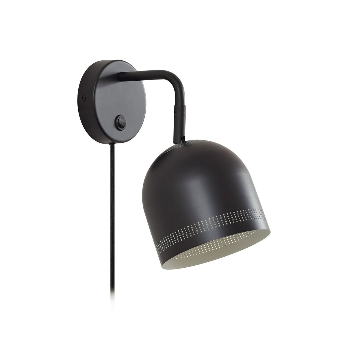 Applique murale Oura en métal, noir mat et blanc, hauteur 28 cm