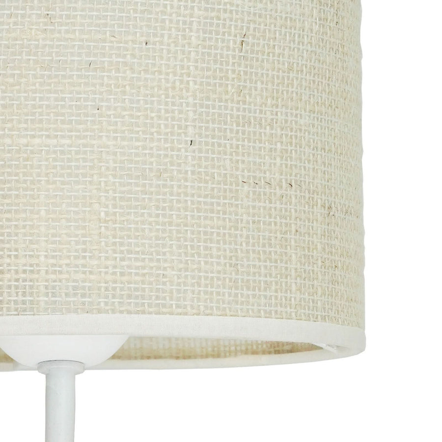 Applique murale Roller en tissu, beige structuré et blanc, 2 lumières, Ø 20 cm, 15 W, hauteur 30 cm