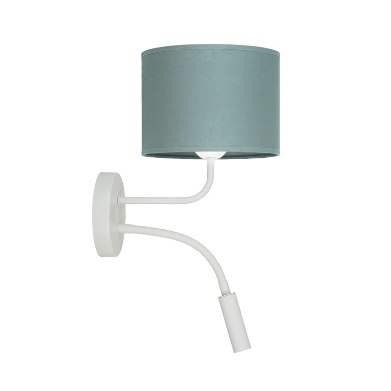Applique murale Roller en tissu, vert structuré et blanc, 2 lumières, Ø 20 cm