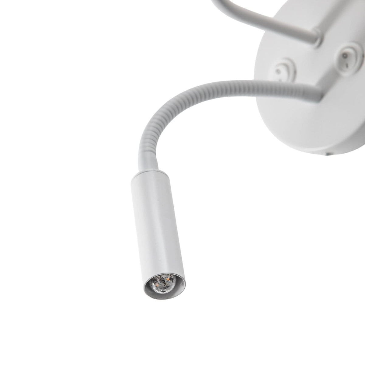 Applique murale Roller en tissu, blanc structuré et blanc, 2 lumières, Ø 20 cm