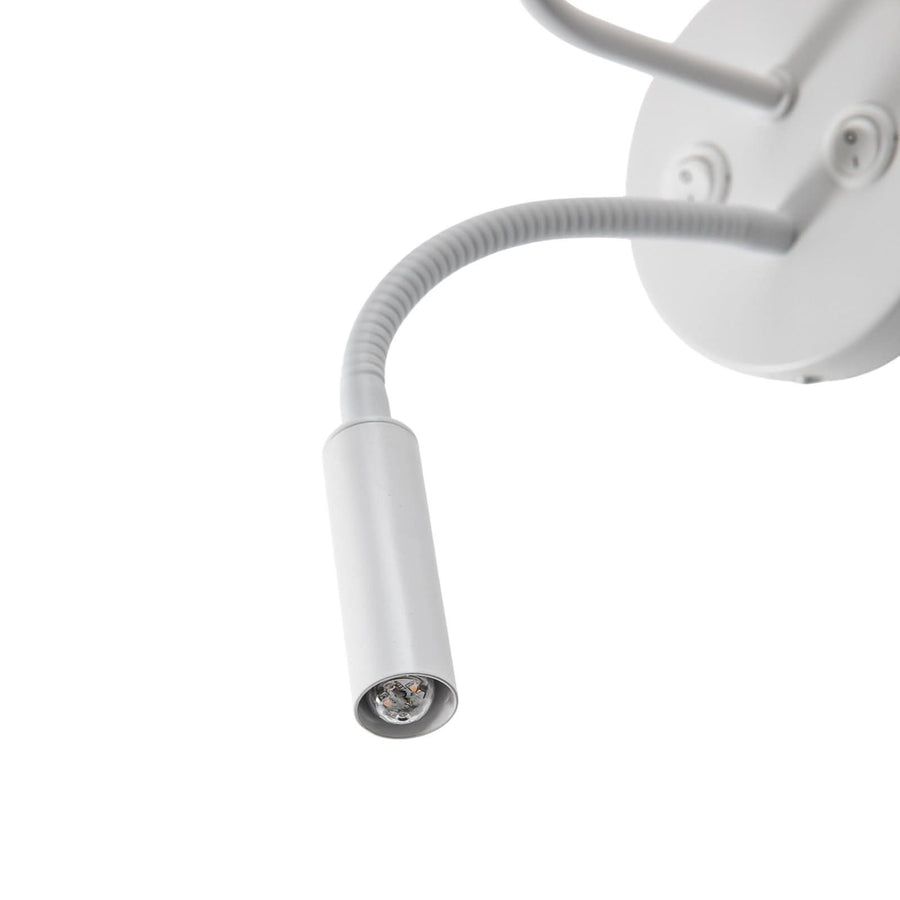 Applique murale Roller en tissu, blanc structuré et blanc, 2 lumières, Ø 20 cm