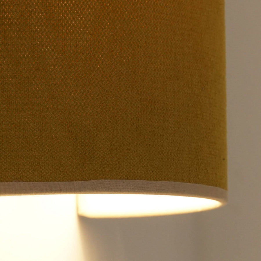 Applique murale Celine en tissu, jaune structuré, hauteur 24 cm