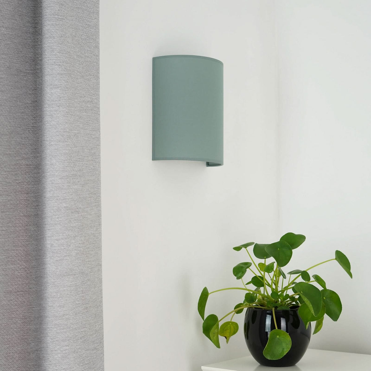 Applique murale Céline en tissu, vert structuré, hauteur 24 cm