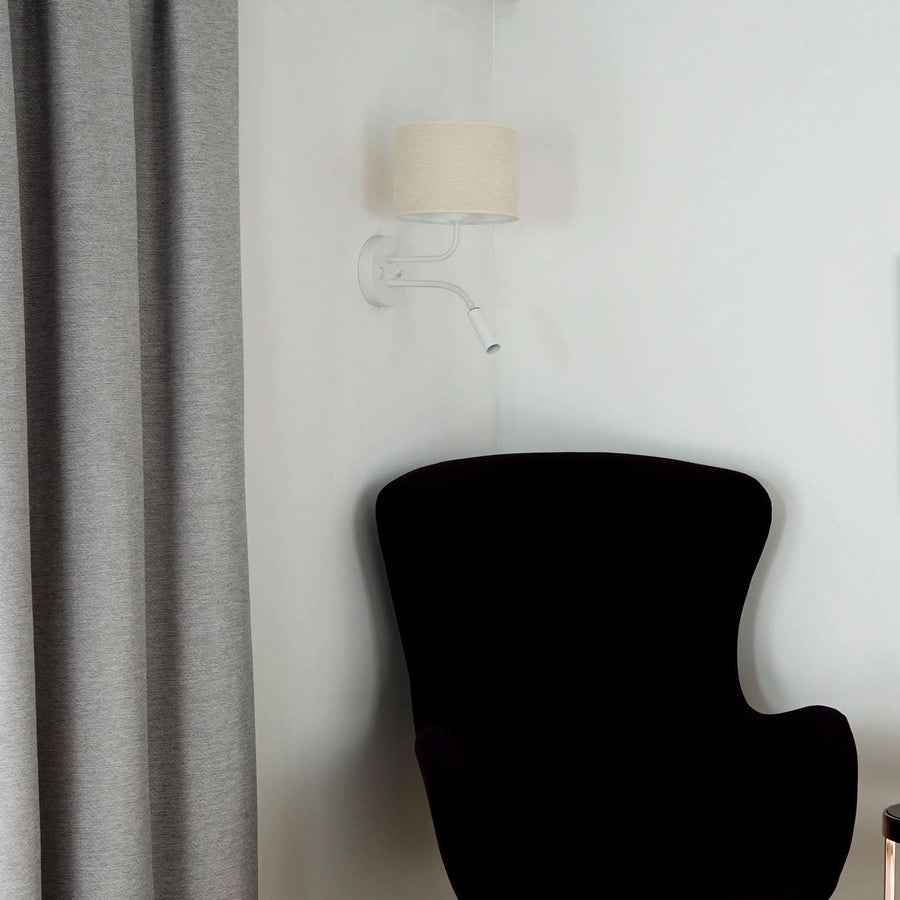 Applique murale Roller en métal, blanc, 2 lumières, hauteur 30 cm