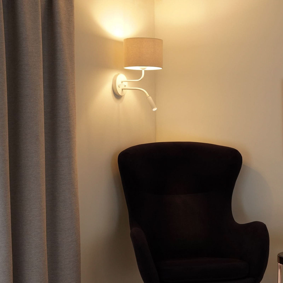 Applique murale Roller en métal, blanc, 2 lumières, hauteur 30 cm